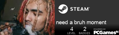 need a bruh moment Steam Signature