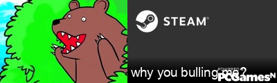 why you bulling me? Steam Signature